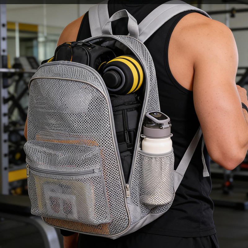 Travel Packing Accessories - Ransel Jaring Bernapas Tas Olahraga Ringan