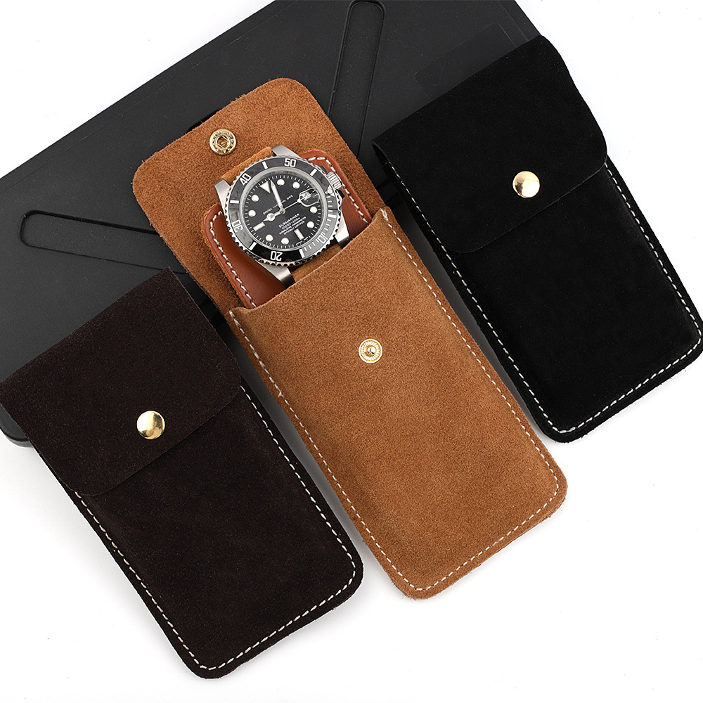 Travel.Accessories News - Tas Penyimpanan Jam Tangan Kulit Suede