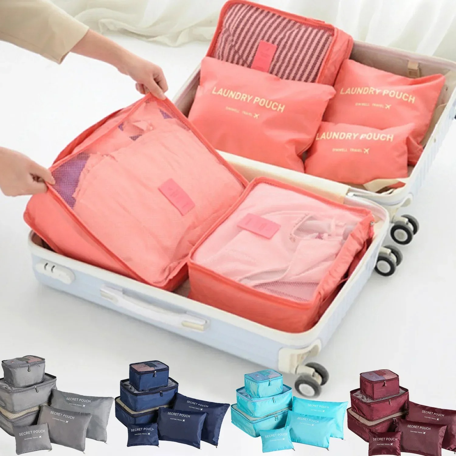 Travel Accessories In Bulk - Set Tas Penyimpanan Perjalanan 6 Buah,