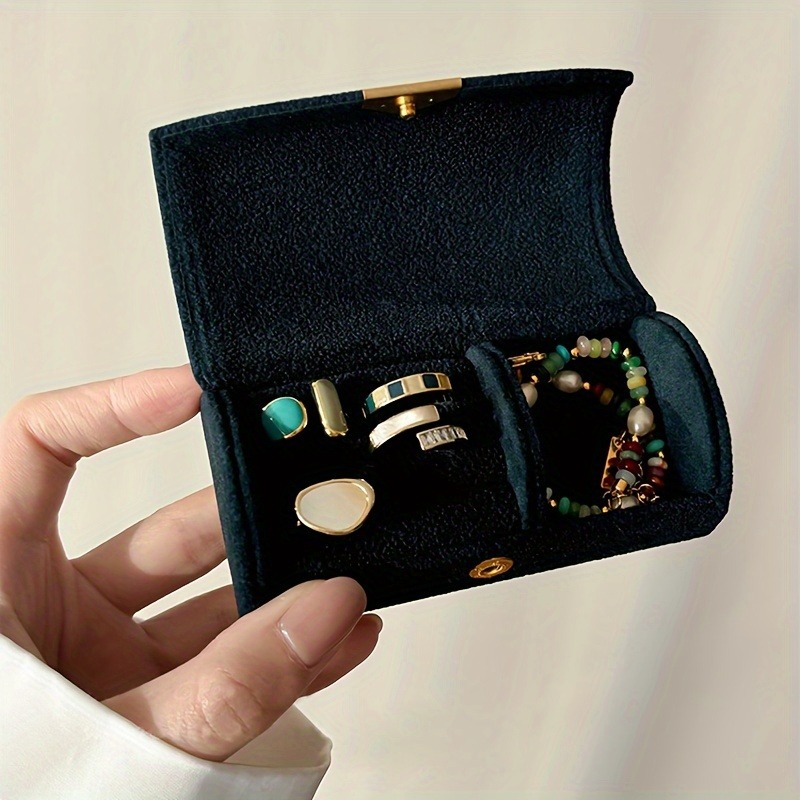 Travel Jewellery & Accessories Organiser - Kotak Penyimpanan Perhiasan Beludru Mewah untuk