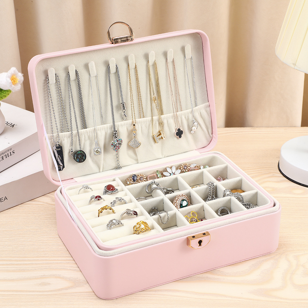Kotak Perhiasan Portabel Kulit - Travel Jewellery & Accessories Organiser ulasan dan harga
