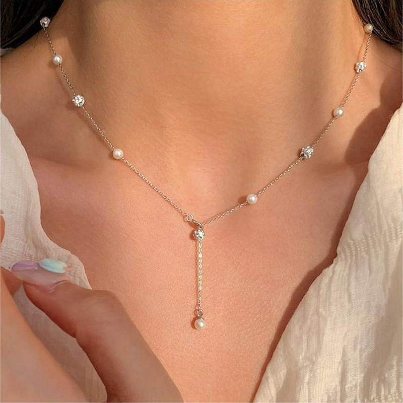 Kalung rantai zirkon mutiara i - Travel Accessories As Gifts ulasan dan harga