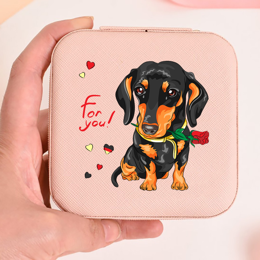 Saya Suka Dachshund Cetak Kota - Travel Jewellery & Accessories Organiser ulasan dan harga