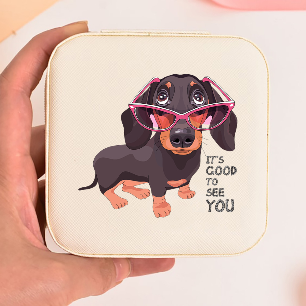 Saya Suka Dachshund Cetak Kota - Travel Jewellery & Accessories Organiser ulasan dan harga